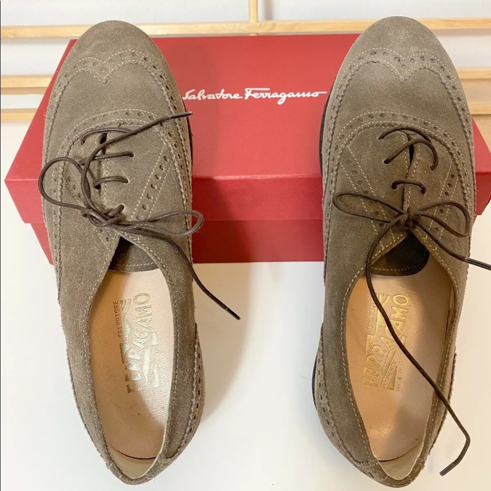 Salvatore Ferragamo Suede Oxford Shoes